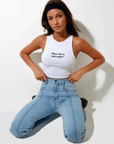 Dance Again Tank Top – White Streetwear Staple for Gen Z